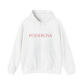 PODEROSA chest text Hoodie | Spanish empowerment sweatshirt, minimalist rose print